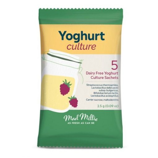 The Mad Millie Dairy Free Yoghurt Culture is the ideal culture for yoghurt, vegan yoghurt, skyr and yoghurt cheese.